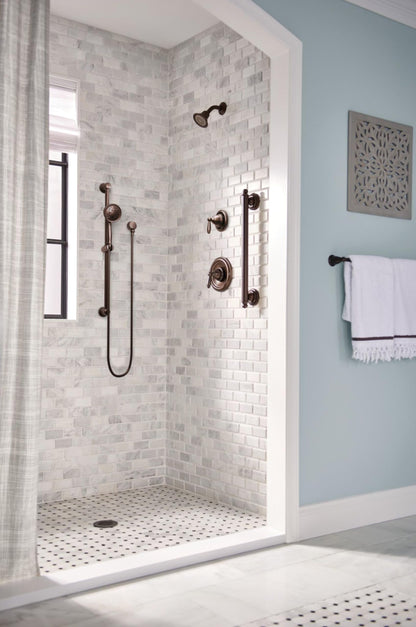 Moen Oil Rubbed Bronze Round Drop Ell Handheld Shower Wall Connector, A725ORB