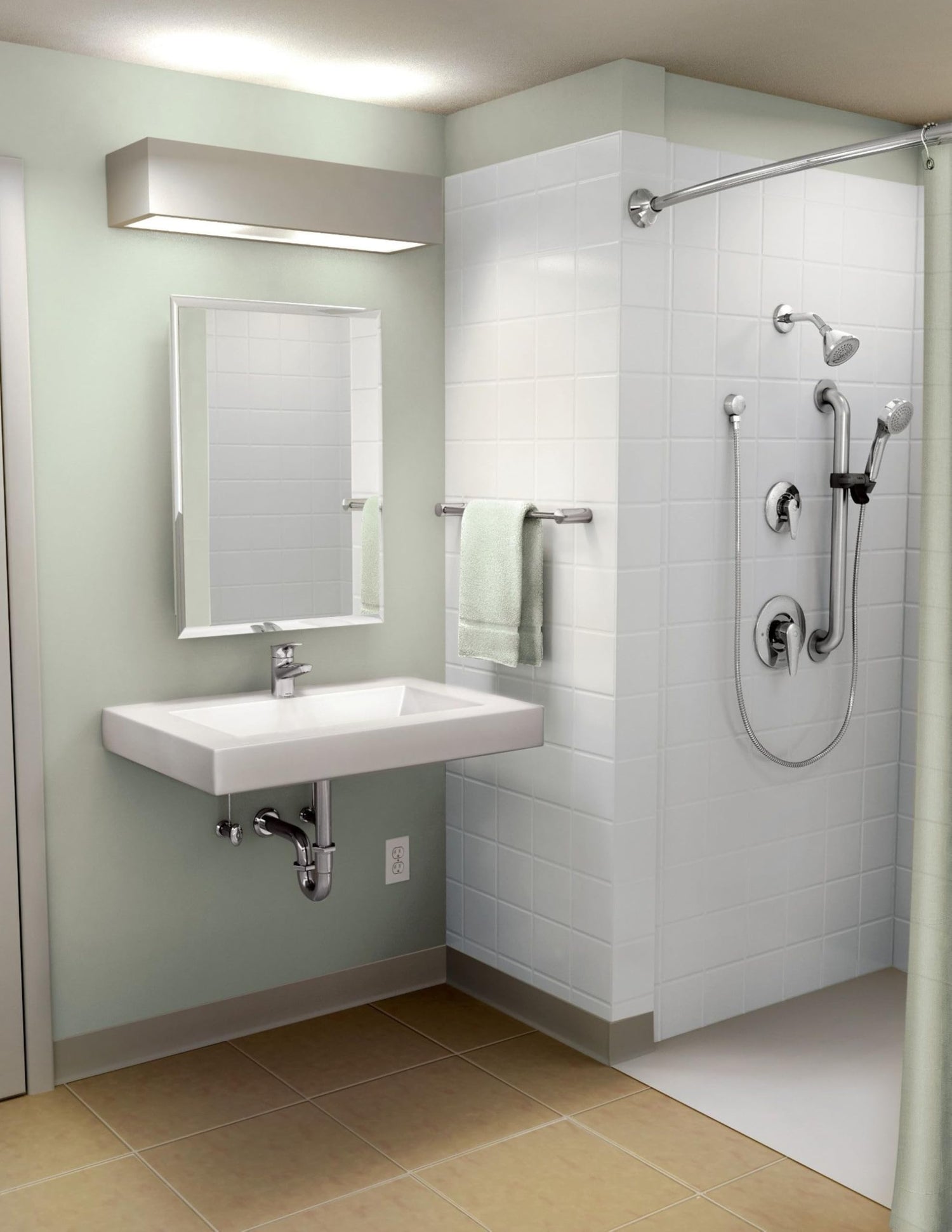 MOEN M-BITION 9480 Commercial One-Handle Single-Hole Bathroom Faucet in Chrome (Drain Required)