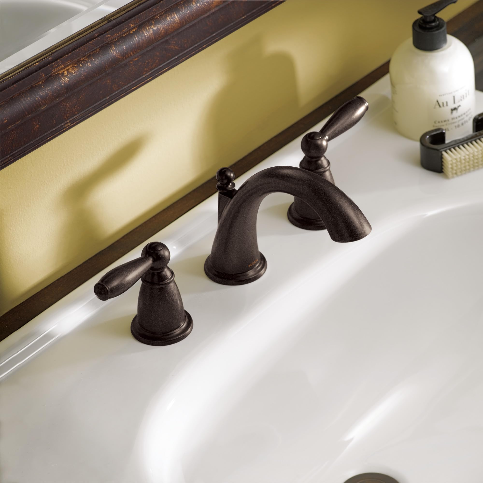 MOEN Brantford TV6620ORB Two-Handle Widespread Bathroom Sink Faucet in Oil-Rubbed Bronze (Valve Included)