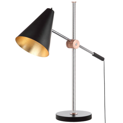 SAFAVIEH Lighting 28-inch Alexus Chrome/ Black Task Table Black 28"x8.5"x28" - Like New