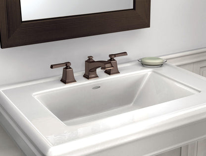 MOEN Boardwalk TV6220BRB Two-Handle High Arc Widespread Bathroom Sink Faucet in Mediterranean Bronze (Valve Included)
