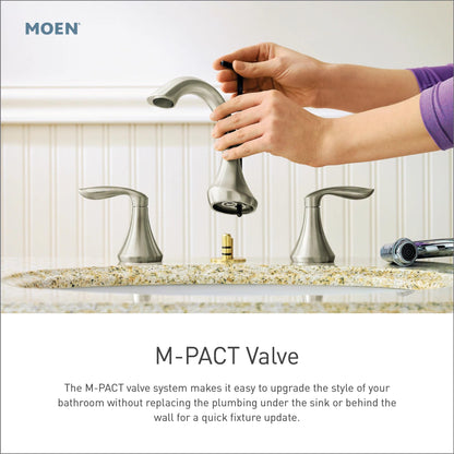 MOEN Belfield TV6405NL Two-Handle Widespread Bathroom Faucet in Polished Nickel (Valve Included)