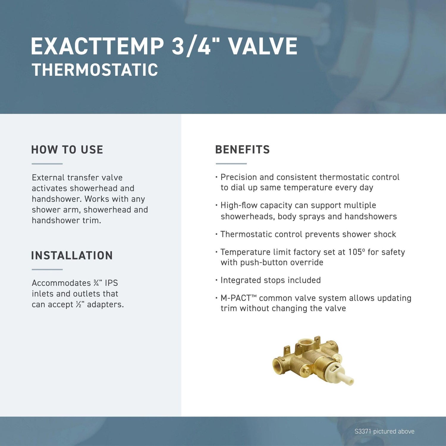 MOEN ExactTemp TS3400BN Double Handle Thermostatic Shower Trim with Rain Shower Head and Volume Control in Brushed Nickel (Valve Required)