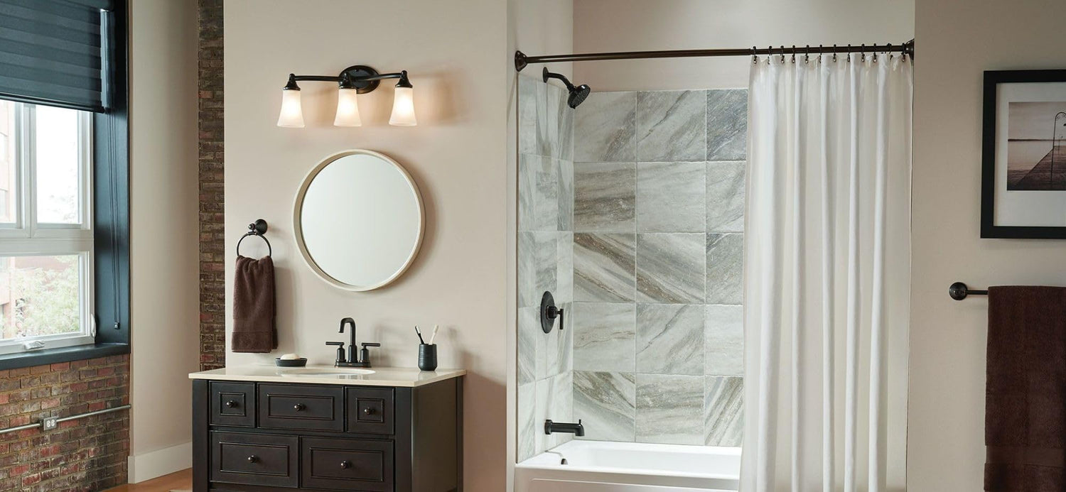 Moen DN2160OWB 54 to 72-Inch Adjustable Length Curved Shower Rod, Old World Bronze