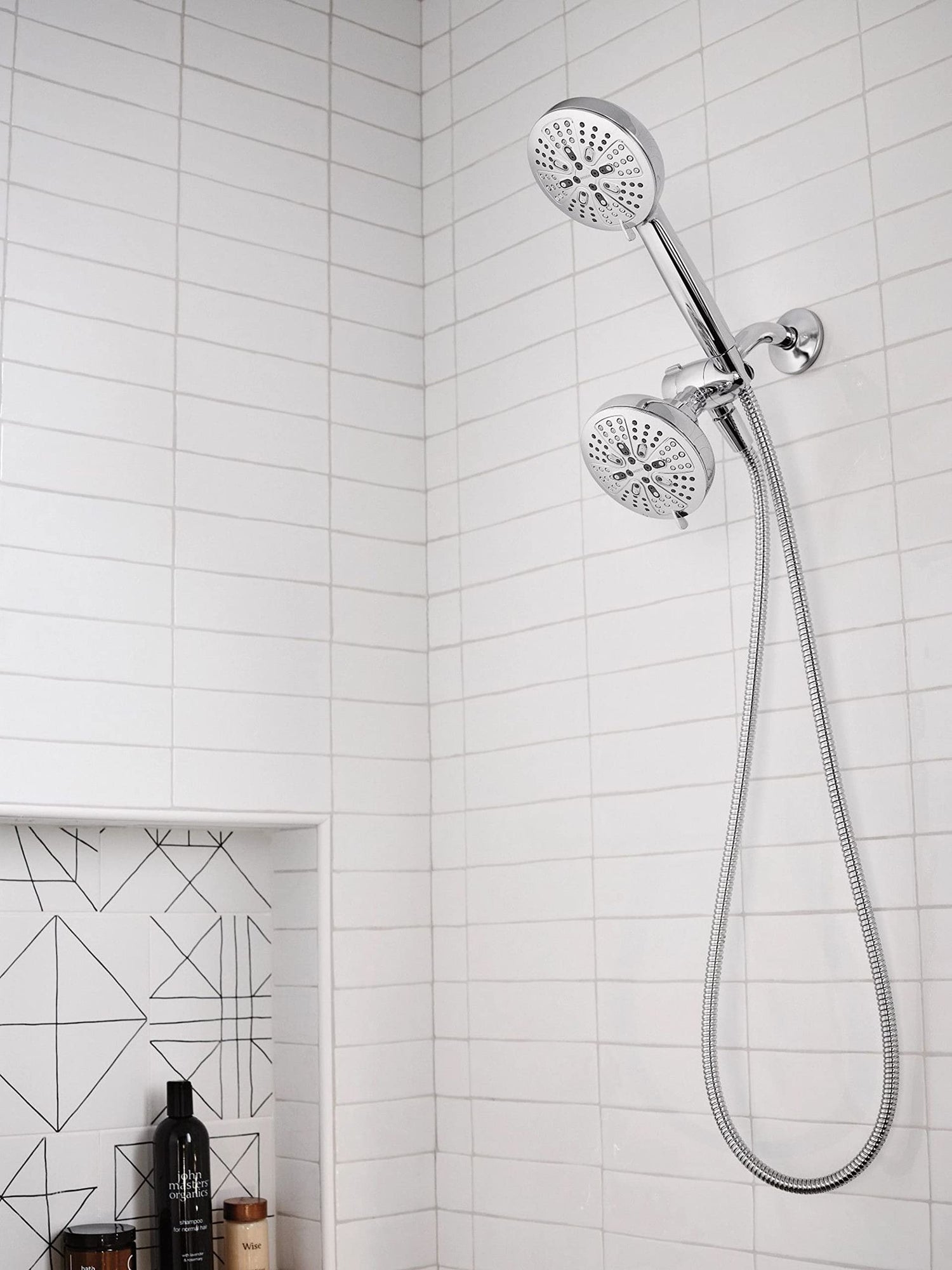 Moen Hydro Energetix High Pressure Dual Shower Head with Handheld Spray Combo, 8 Shower Head Spray Settings, Chrome Finish, 200C0