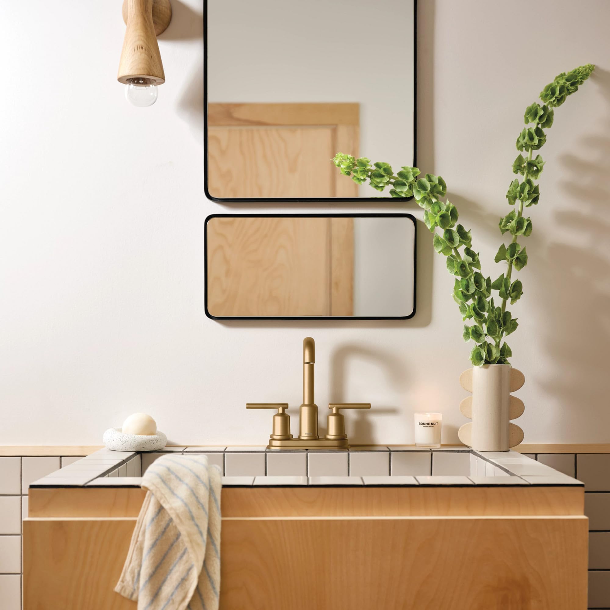 MOEN Gibson 6150BZG Two-Handle Centerset Bathroom Sink Faucet in Bronzed Gold