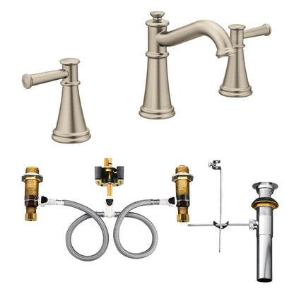 MOEN Belfield TV6405NL Two-Handle Widespread Bathroom Faucet in Polished Nickel (Valve Included)