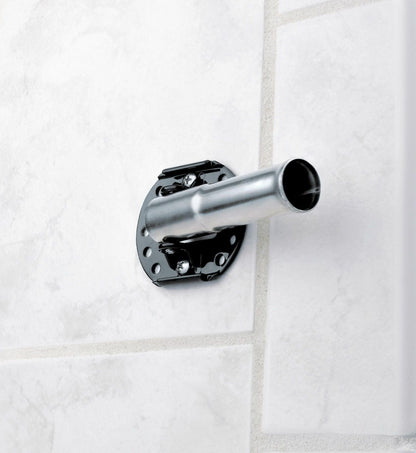 Moen Brushed Nickel 5-Foot Curved Fixed Mount Shower Curtain Rod with Pivoting Flanges, CSR2165BN