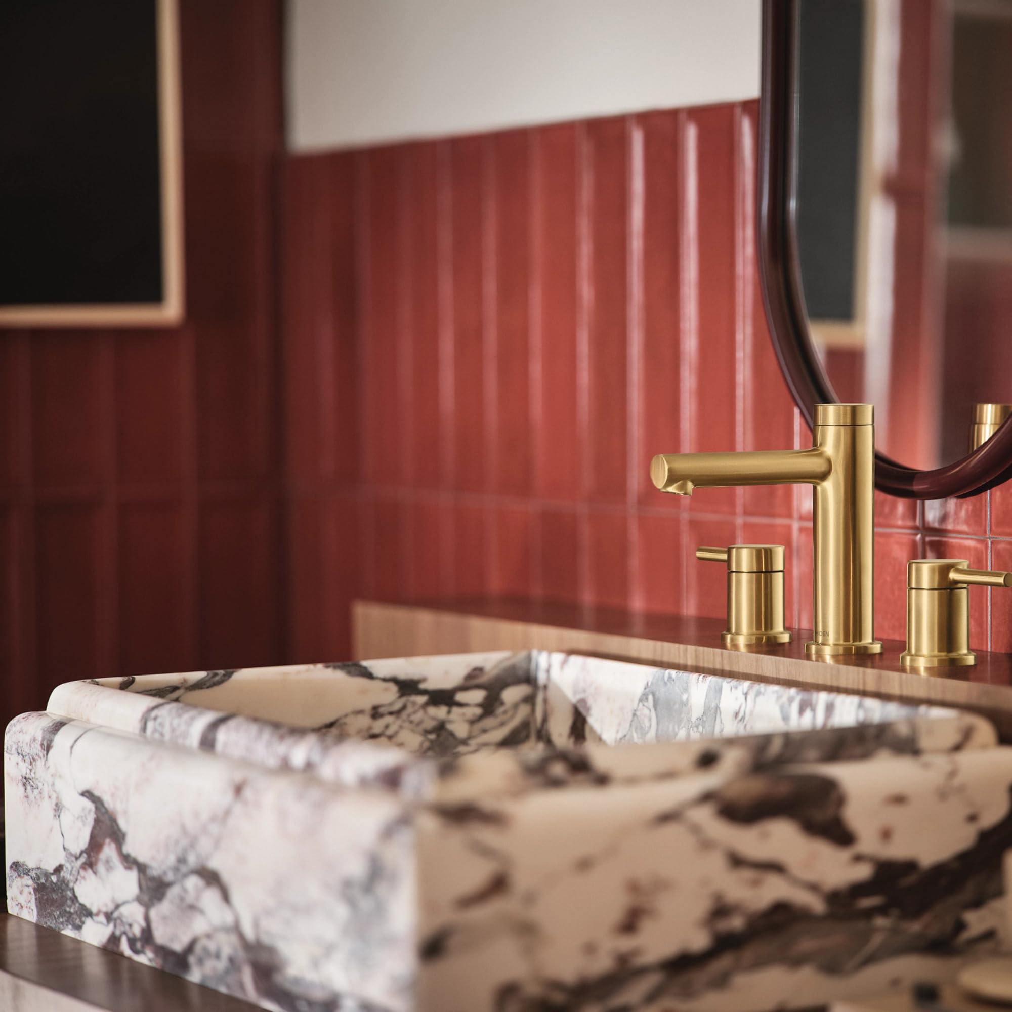 MOEN Align TV6193BG Two-Handle Widespread Bathroom Faucet Trim Kit in Brushed Gold (Valve Included)
