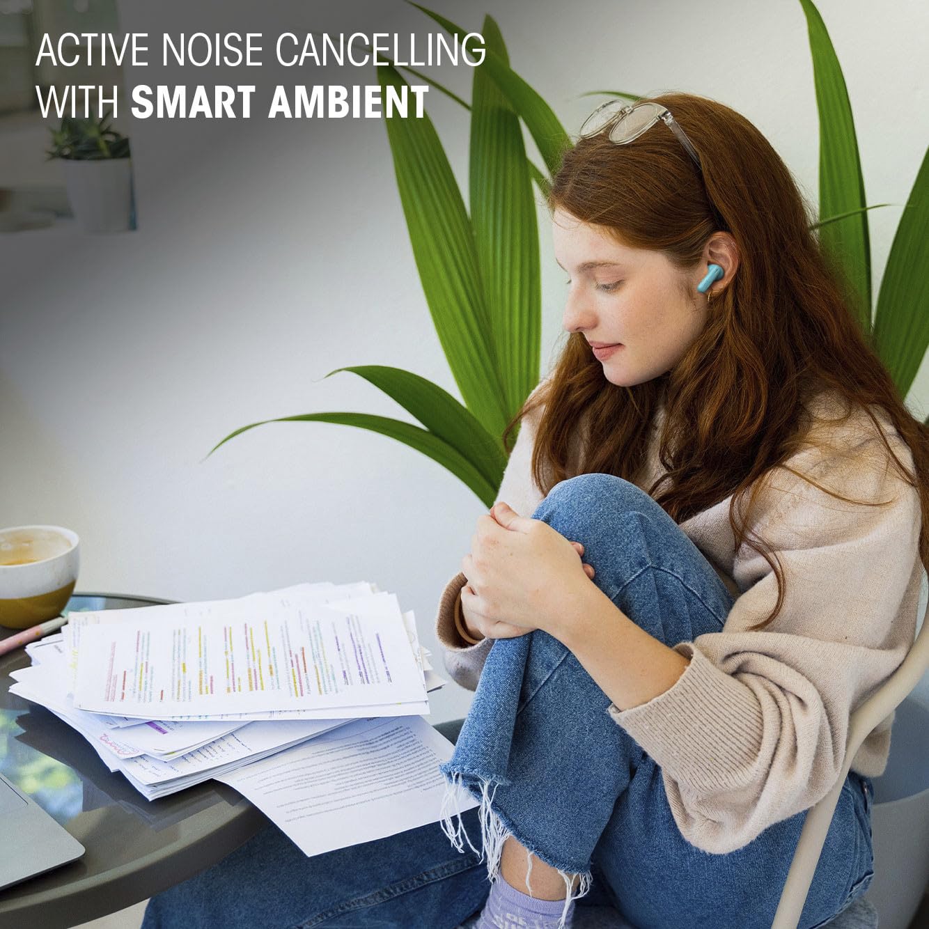 JBL Vibe Beam 2 - True Wireless Noise Cancelling Earbuds with JBL Pure Bass Sound &amp; Smart Ambient technology, 4mics for crisp, clear calls, up to 40Hrs of Playback, IP54 Dust &amp; Water resistant (Black)