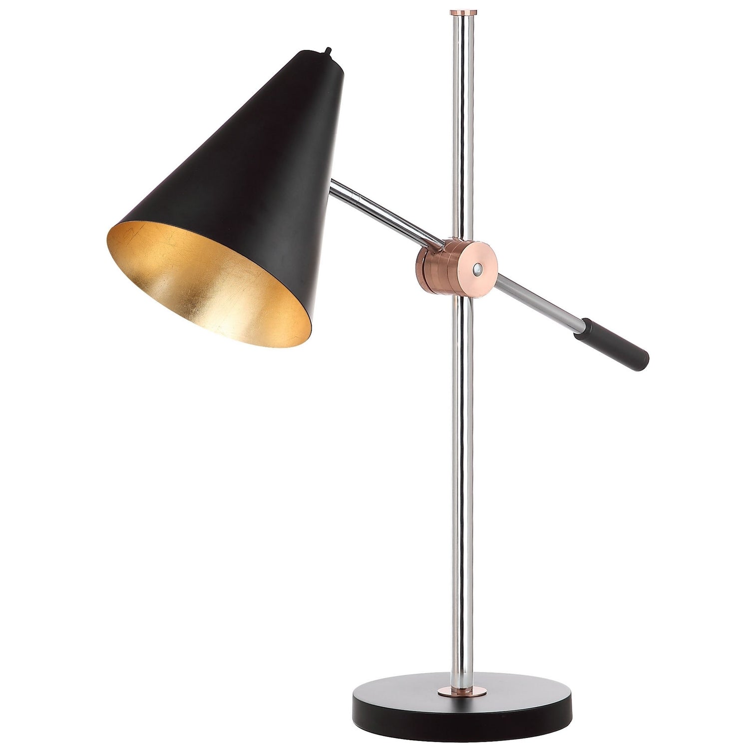 SAFAVIEH Lighting 28-inch Alexus Chrome/ Black Task Table Black 28"x8.5"x28" - Like New