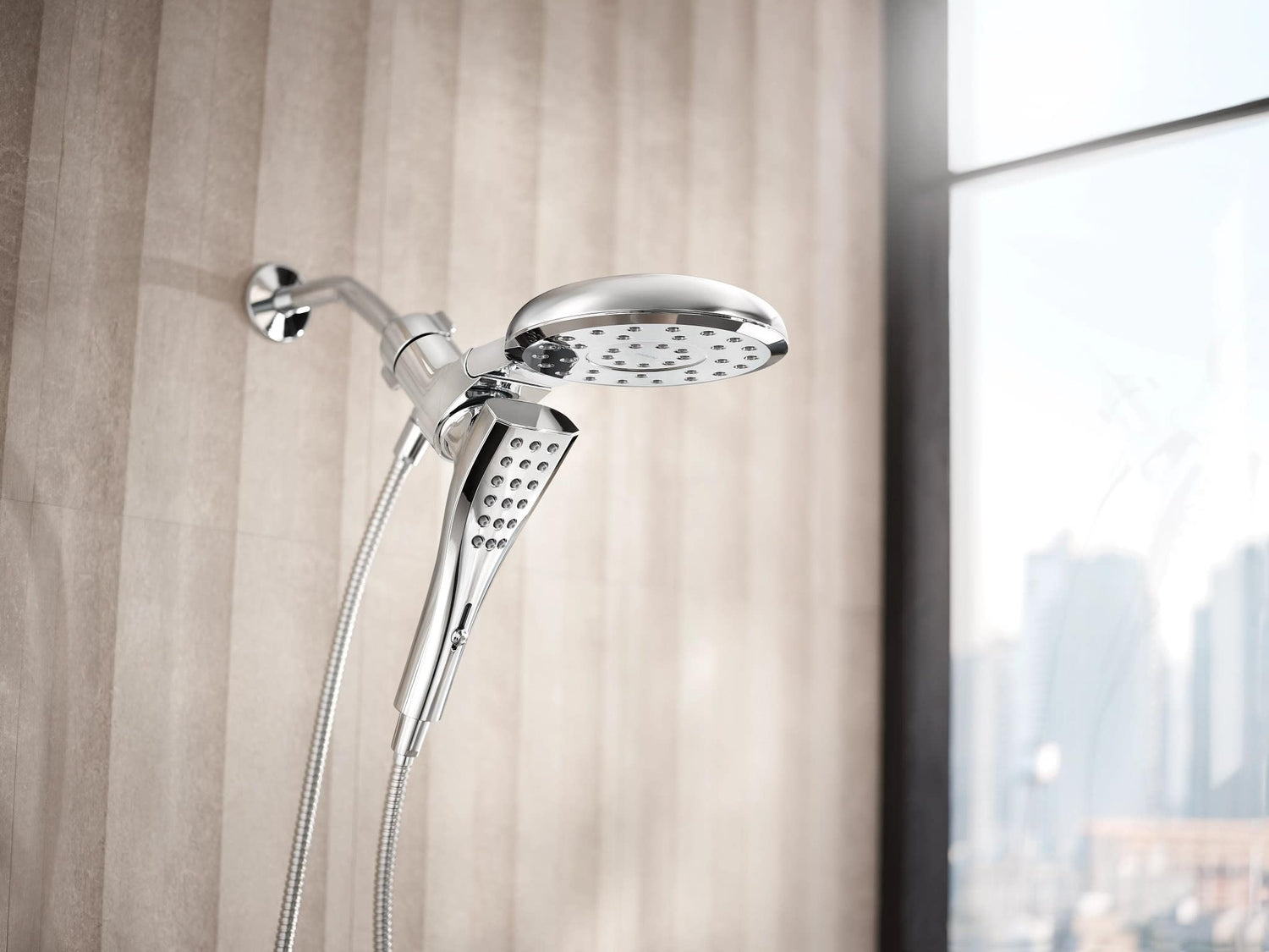 MOEN Verso 220C3EP 8-Spray 7 in. Dual Wall Mount Fixed and Handheld Shower Head 1.75 GPM with Infiniti Dial in Chrome