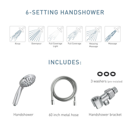 Moen Attune Shower Head with Handheld Sprayer, 6 Shower Head Spray Settings, Chrome Finish, 218H0