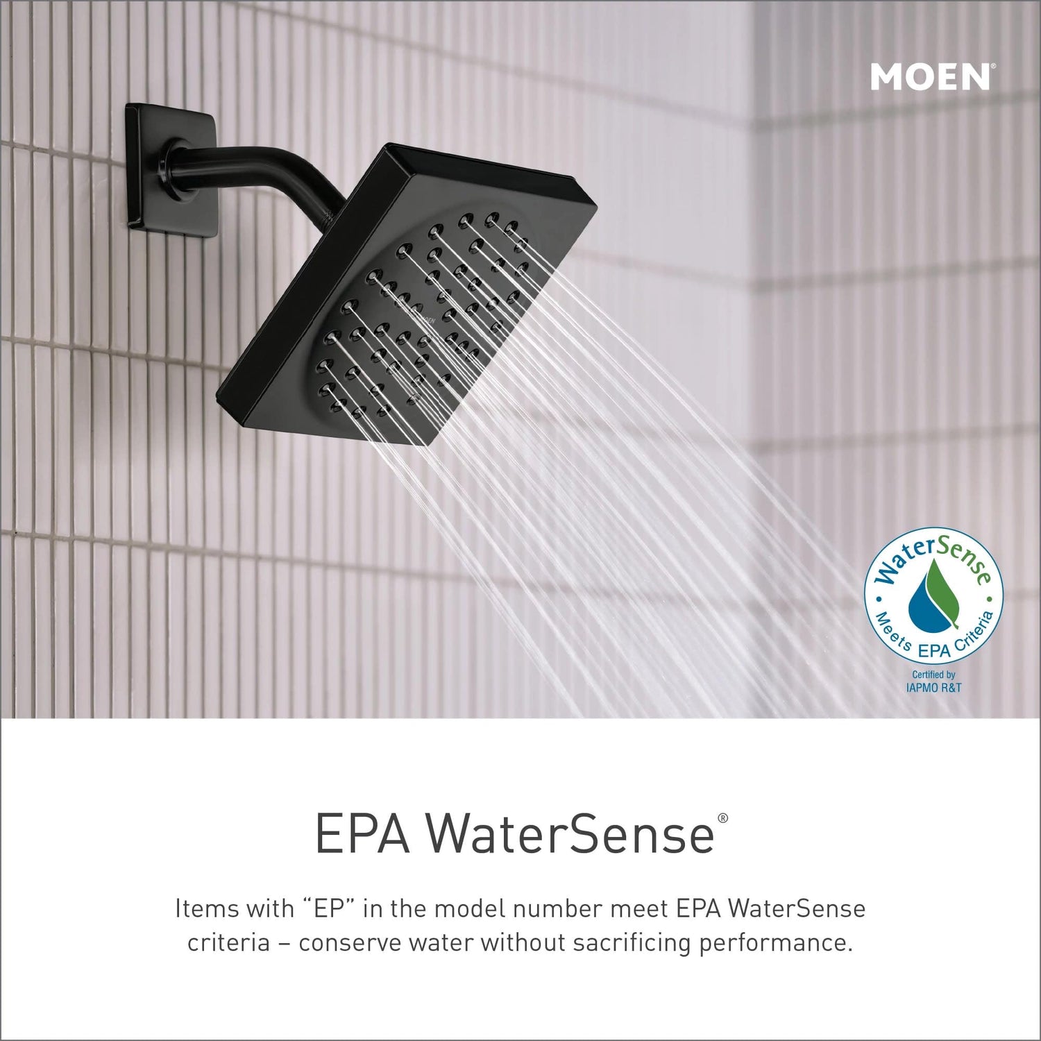 Moen Attune Shower Head with Handheld Sprayer, 6 Shower Head Spray Settings, Matte Black, 218H0BL