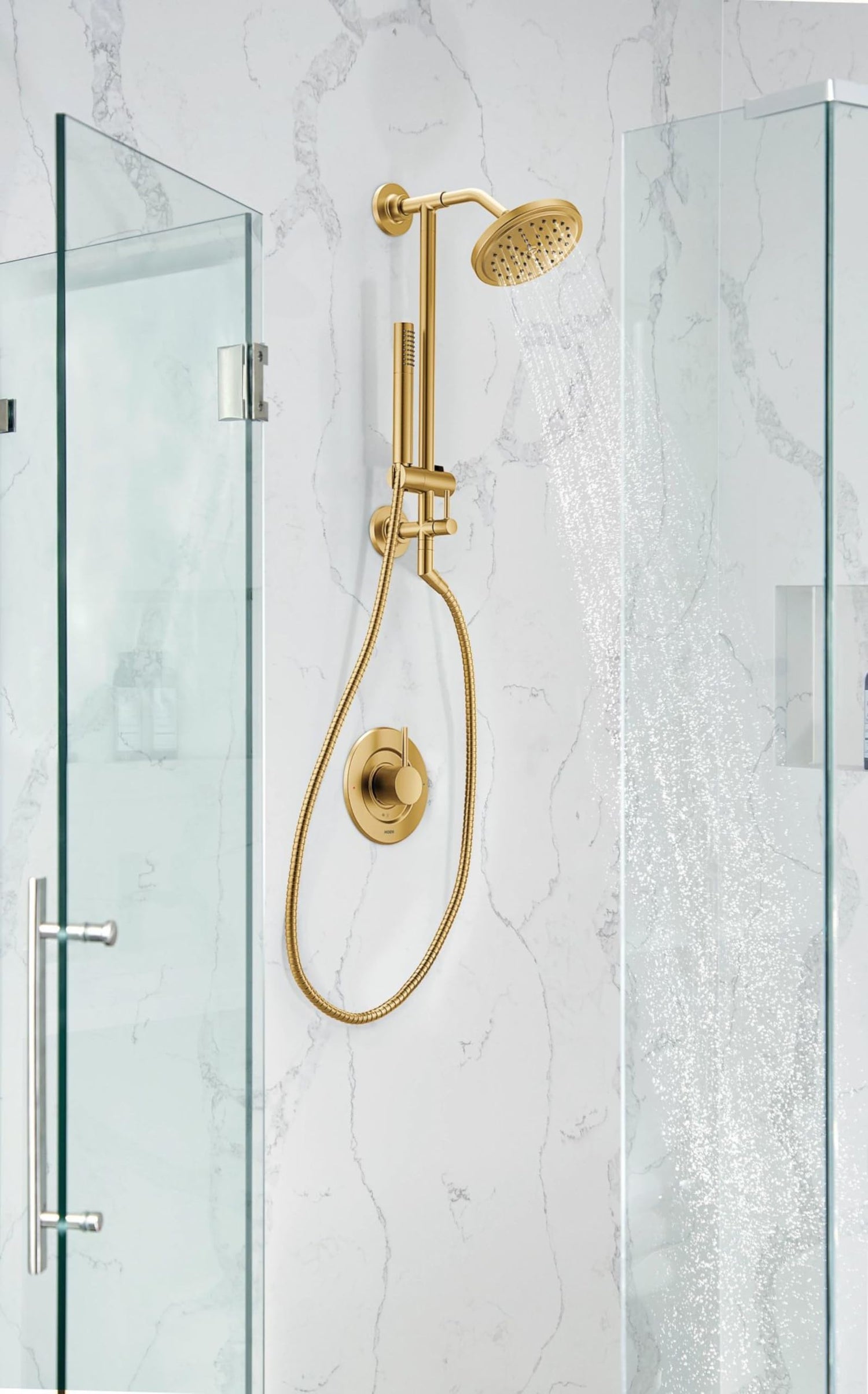 MOEN S176EP15BG One-Function 6-3/4" Diameter Spray Head Rainshower in Brushed Gold