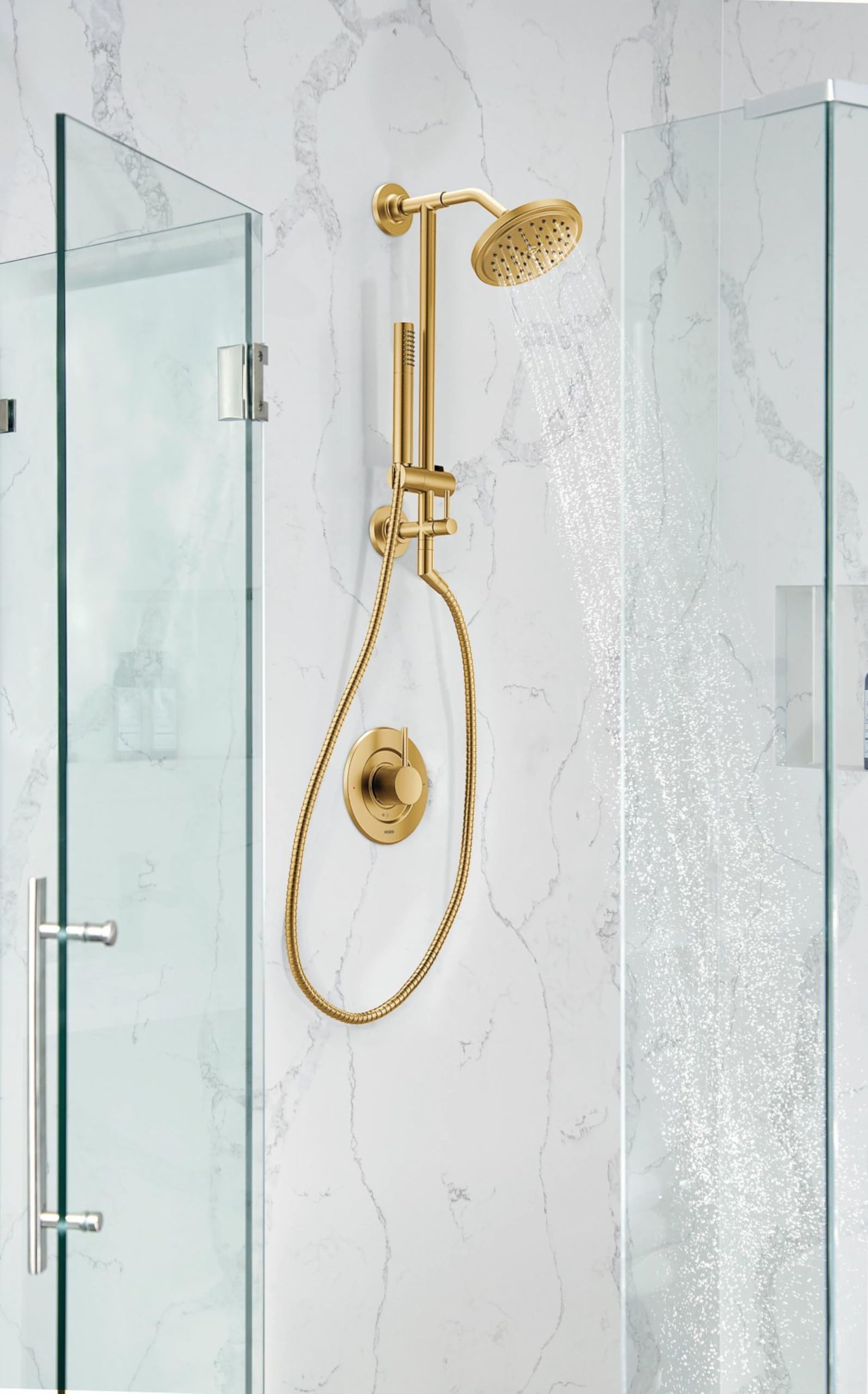 MOEN S176EP15BG One-Function 6-3/4" Diameter Spray Head Rainshower in Brushed Gold