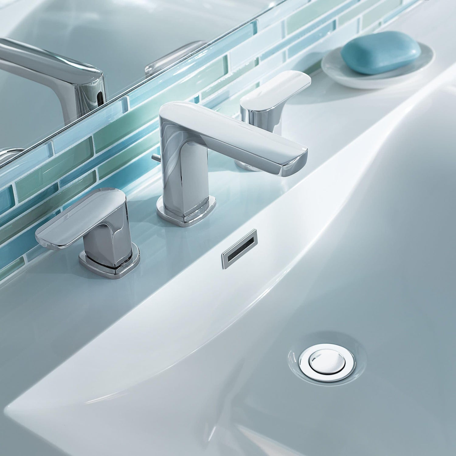 MOEN Rizon T6920 Two-Handle Widespread Bathroom Faucet Trim in Chrome (Valve Required)