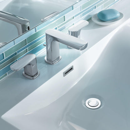 MOEN Rizon T6920 Two-Handle Widespread Bathroom Faucet Trim in Chrome (Valve Required)