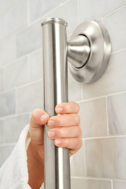 Moen LR8724D1GBN Home Care Safety 24-Inch Designer Bathroom Grab Bar with Curled Grip, 24 Inch, Brushed Nickel