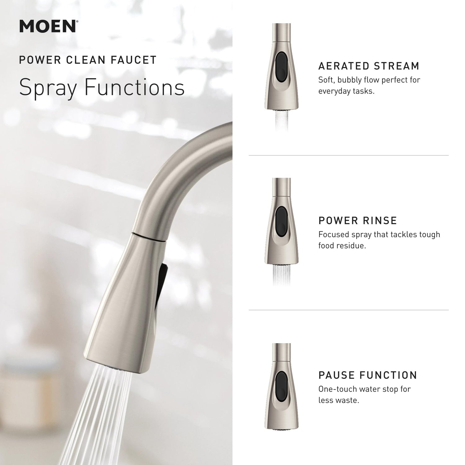 MOEN Kiran 87599SRS One-Handle High Arc Pulldown Kitchen Faucet in Spot Resist Stainless