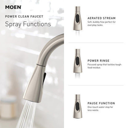 MOEN Kiran 87599SRS One-Handle High Arc Pulldown Kitchen Faucet in Spot Resist Stainless