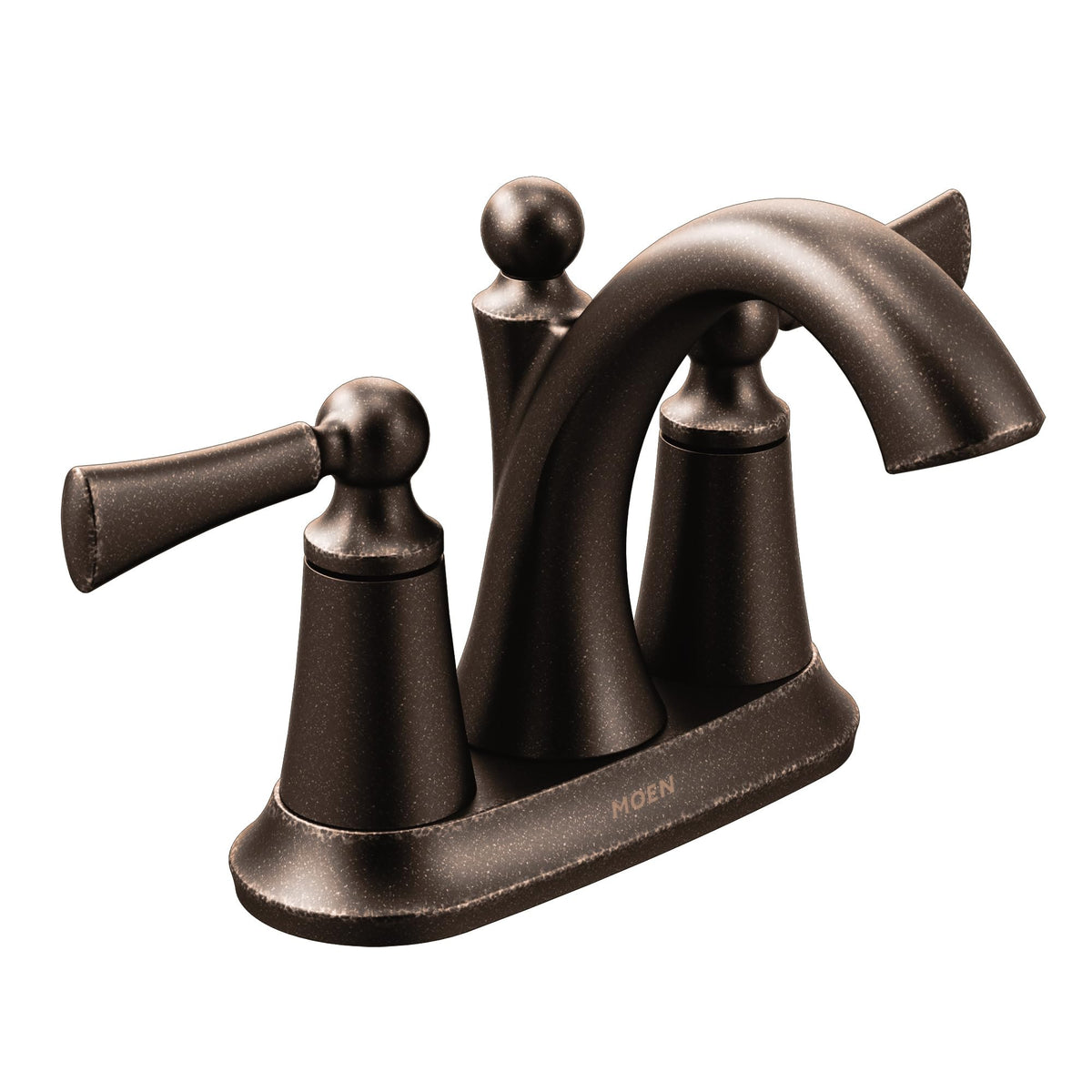 MOEN Wynford 4505ORB Centerset Bathroom Faucet in Bronze, Drain &amp; Valve Included