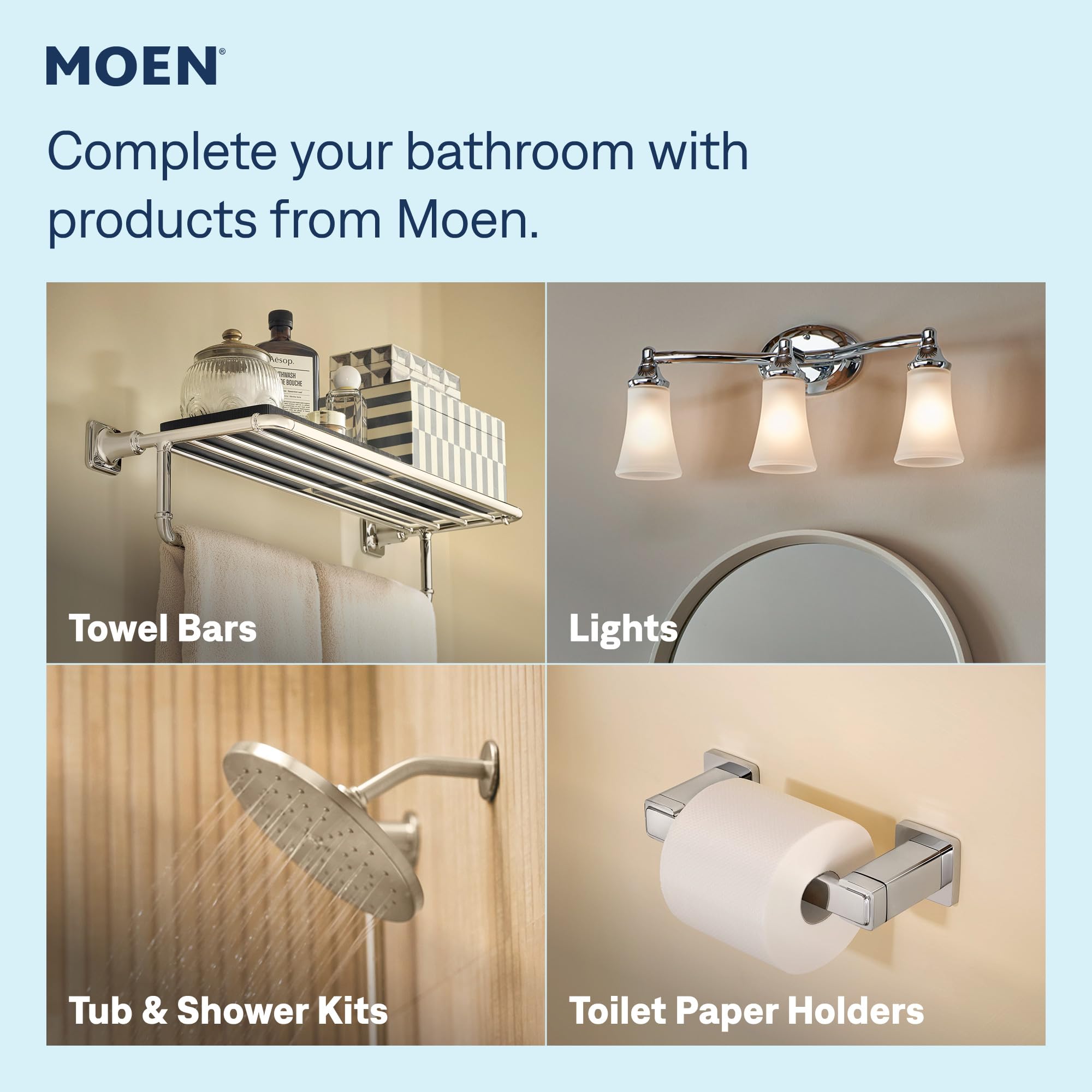 MOEN Ronan 84022 Two-Handle 4-Inch Centerset Bathroom Faucet in Chrome (Drain Included)
