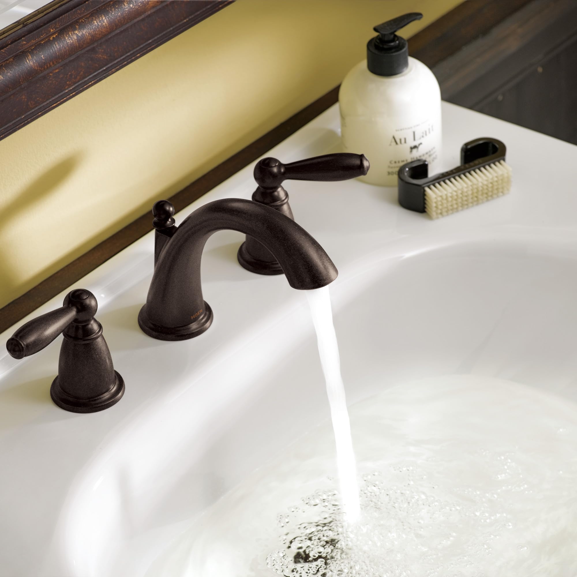 MOEN Brantford TV6620ORB Two-Handle Widespread Bathroom Sink Faucet in Oil-Rubbed Bronze (Valve Included)