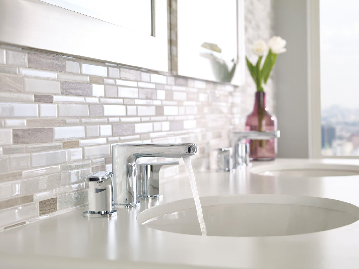 MOEN Rizon T6920 Two-Handle Widespread Bathroom Faucet Trim in Chrome (Valve Required)