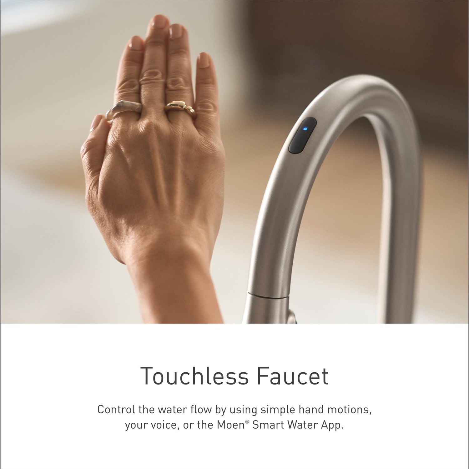 MOEN Align 7565EVC Single-Handle Smart Touchless Pull Down Sprayer Kitchen Faucet with Voice Control and Power Clean in Chrome