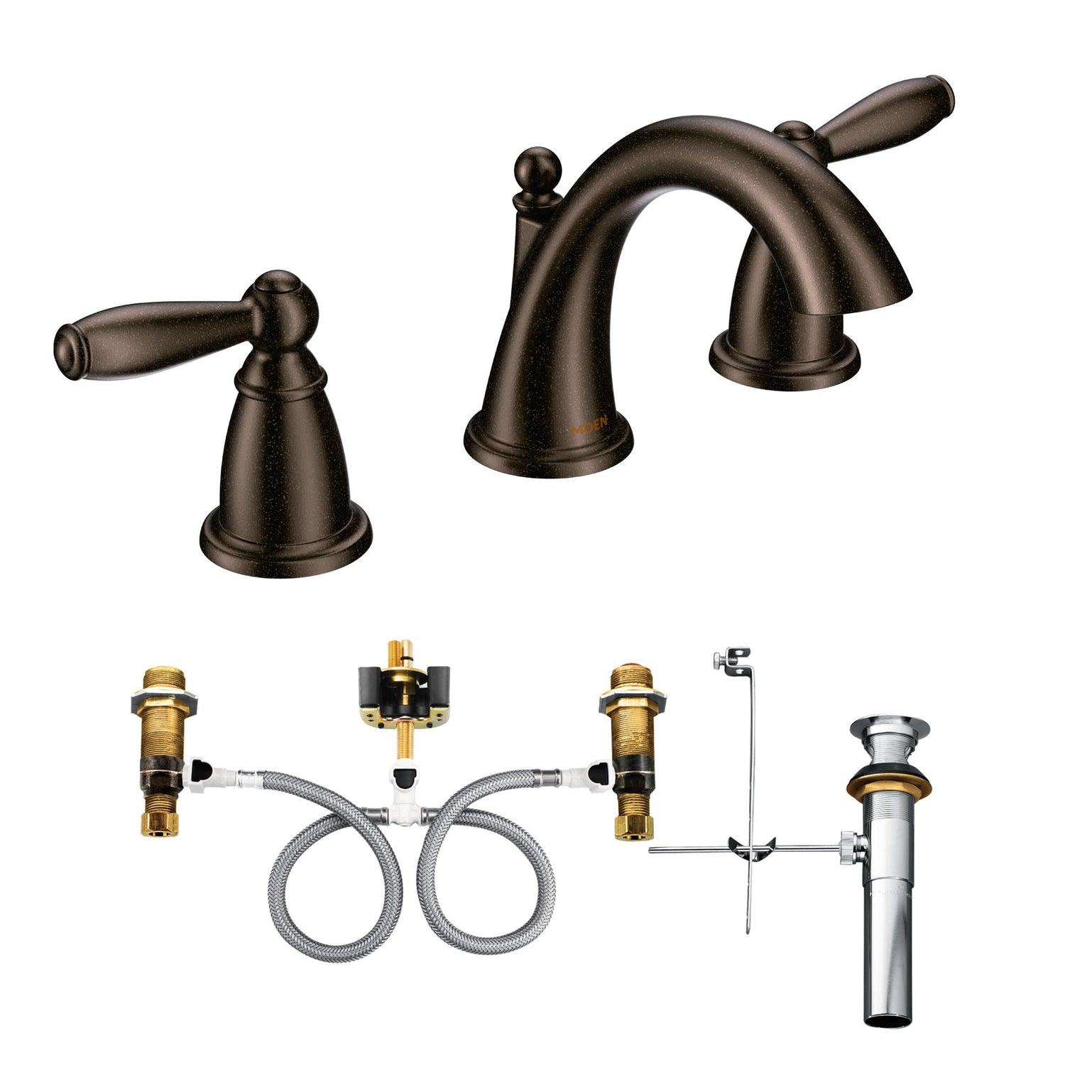 MOEN Brantford TV6620ORB Two-Handle Widespread Bathroom Sink Faucet in Oil-Rubbed Bronze (Valve Included)
