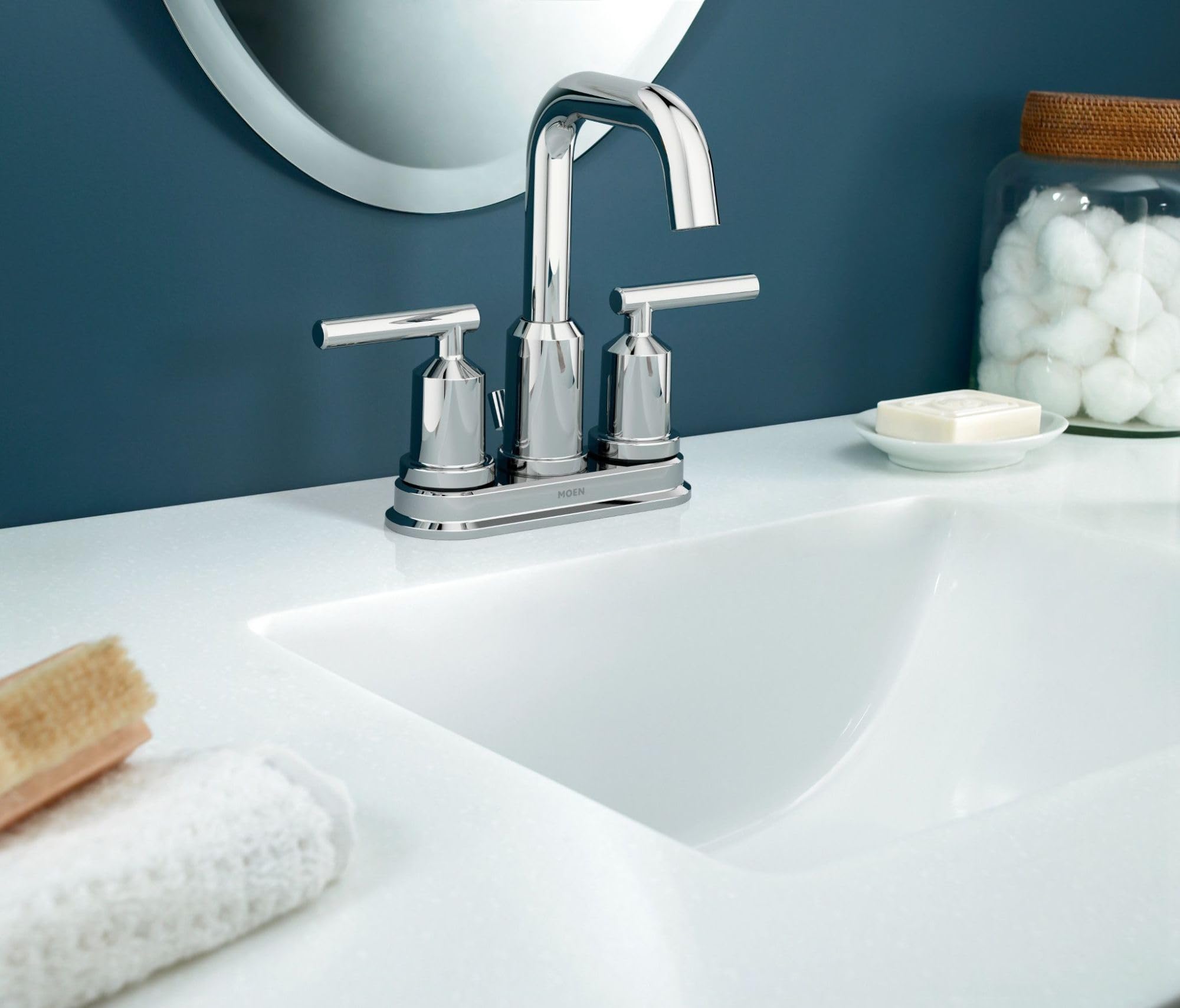 Moen WS84228 Two-Handle High Arc Bathroom Faucet, Chrome