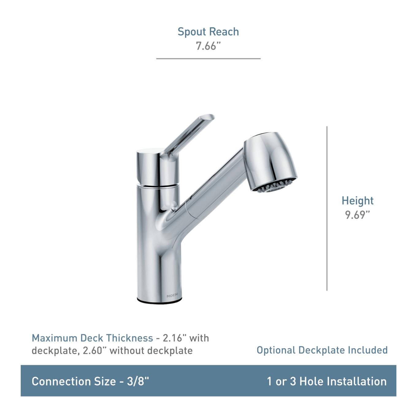MOEN Method 7585C One-Handle Pullout Modern Kitchen Faucet with Power Clean in Chrome