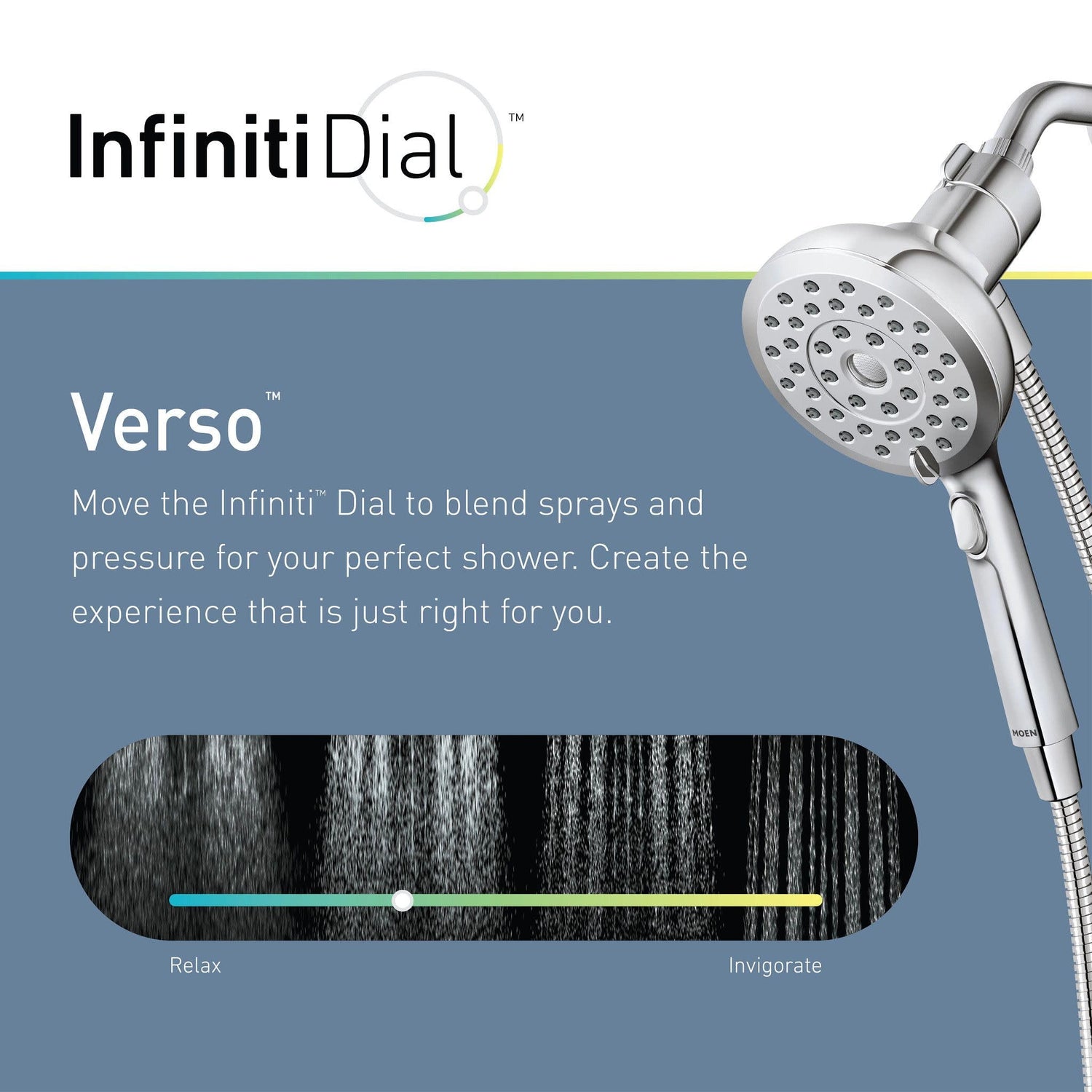 Moen Verso Chrome Handshower, Detachable Round Shower Head with Magnetix Docking System and 60" Hose, 220H2
