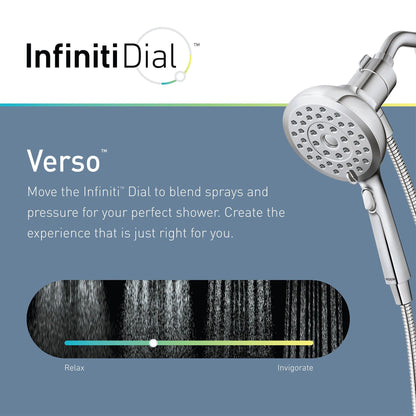 Moen Verso Chrome Handshower, Detachable Round Shower Head with Magnetix Docking System and 60" Hose, 220H2