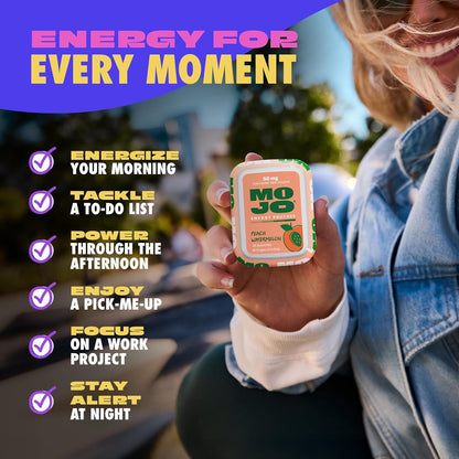 MOJO Energy Pouches 50 mg Caffeine Liquid-Free On-The-Go Energy Boost - 15 Count