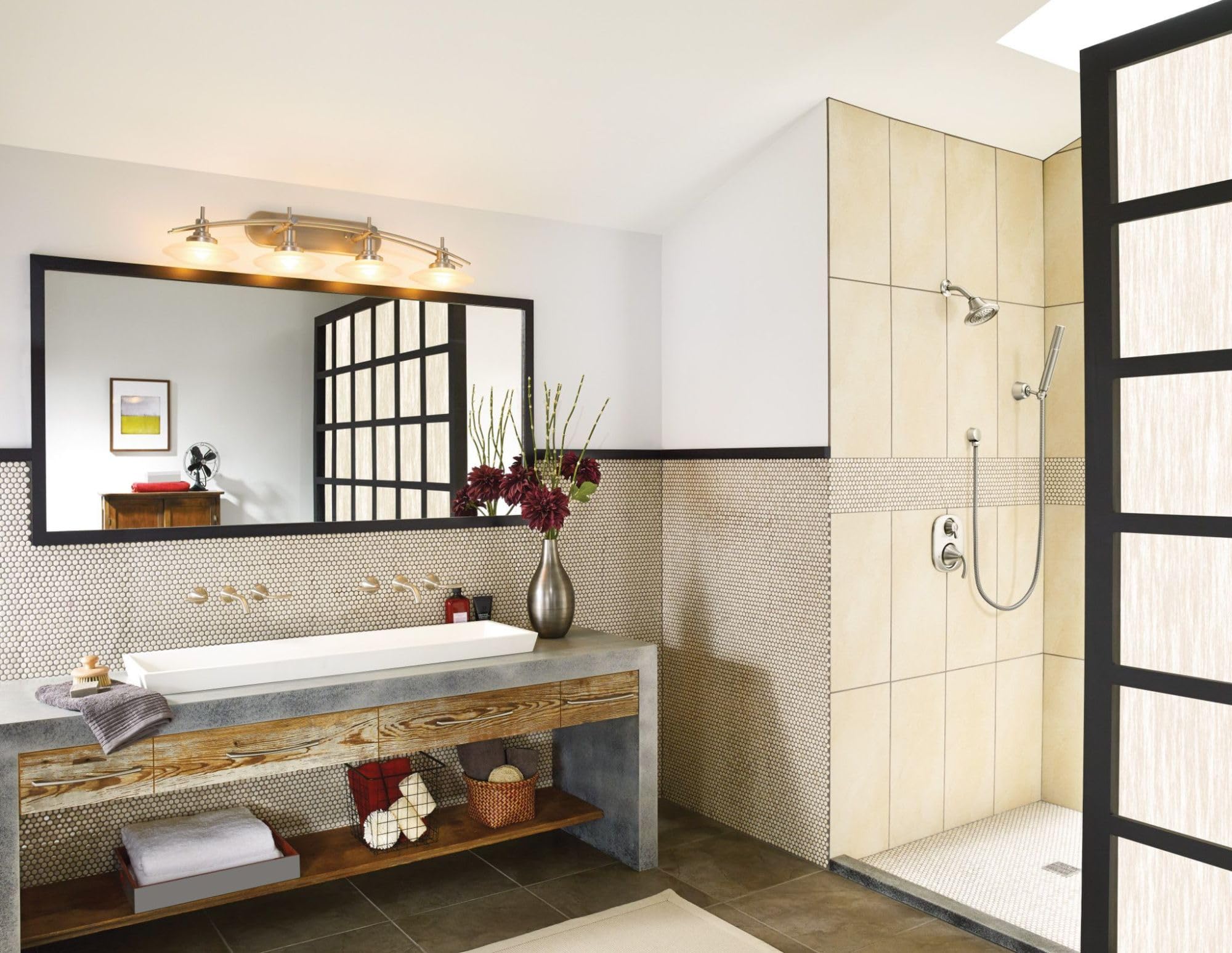 MOEN Fina S11705EPBN Eco-Performance Handheld Showerhead with Wall Bracket and 69-Inch-Long Hose in Brushed Nickel
