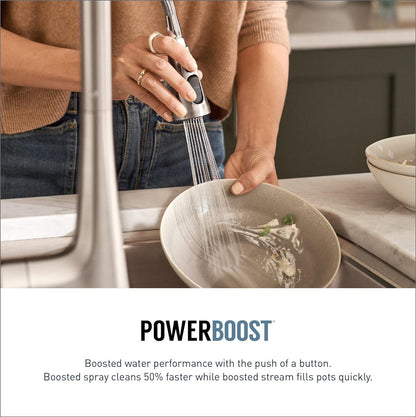 MOEN Cia 7622EVC Single-Handle Smart Touchless Pull Down Sprayer Kitchen Faucet with Voice Control and Power Clean in Chrome