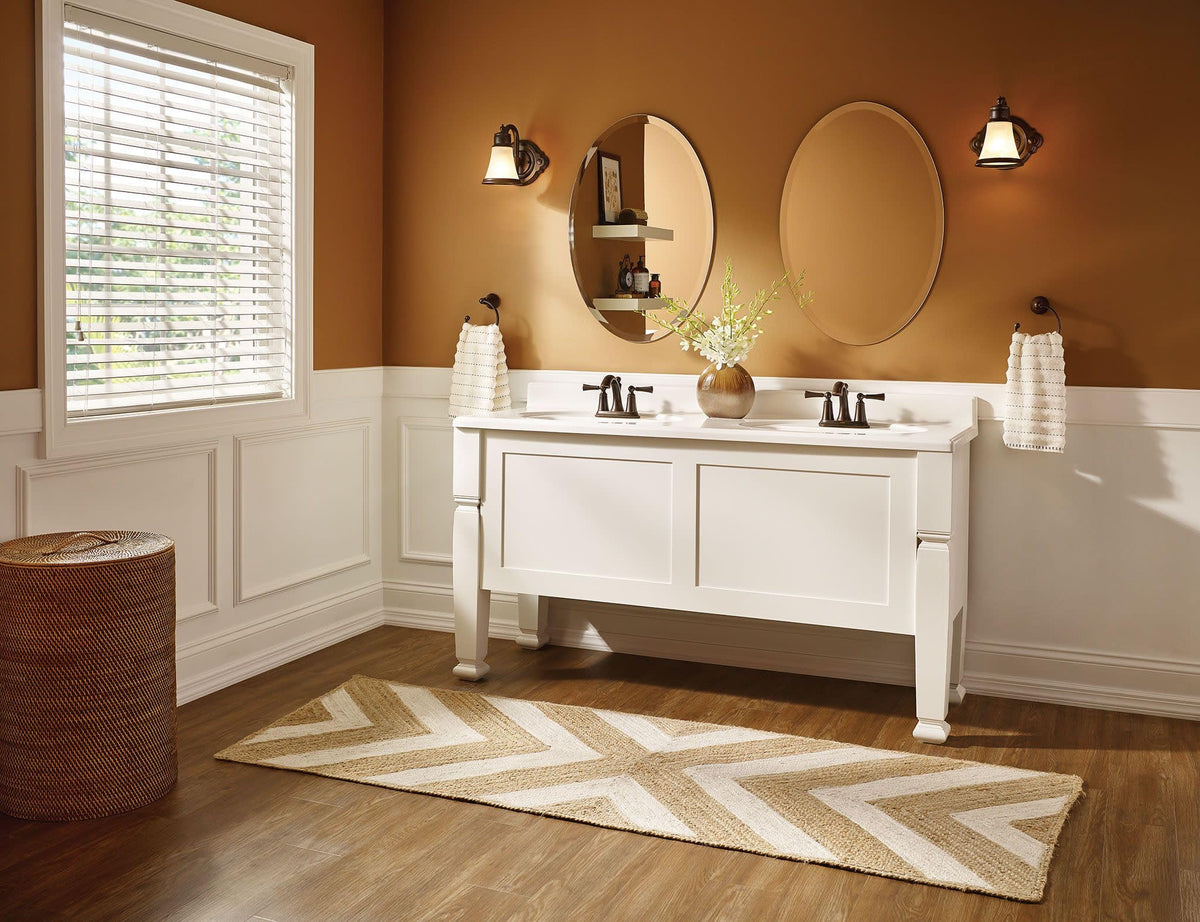 MOEN Wynford 4505ORB Centerset Bathroom Faucet in Bronze, Drain &amp; Valve Included