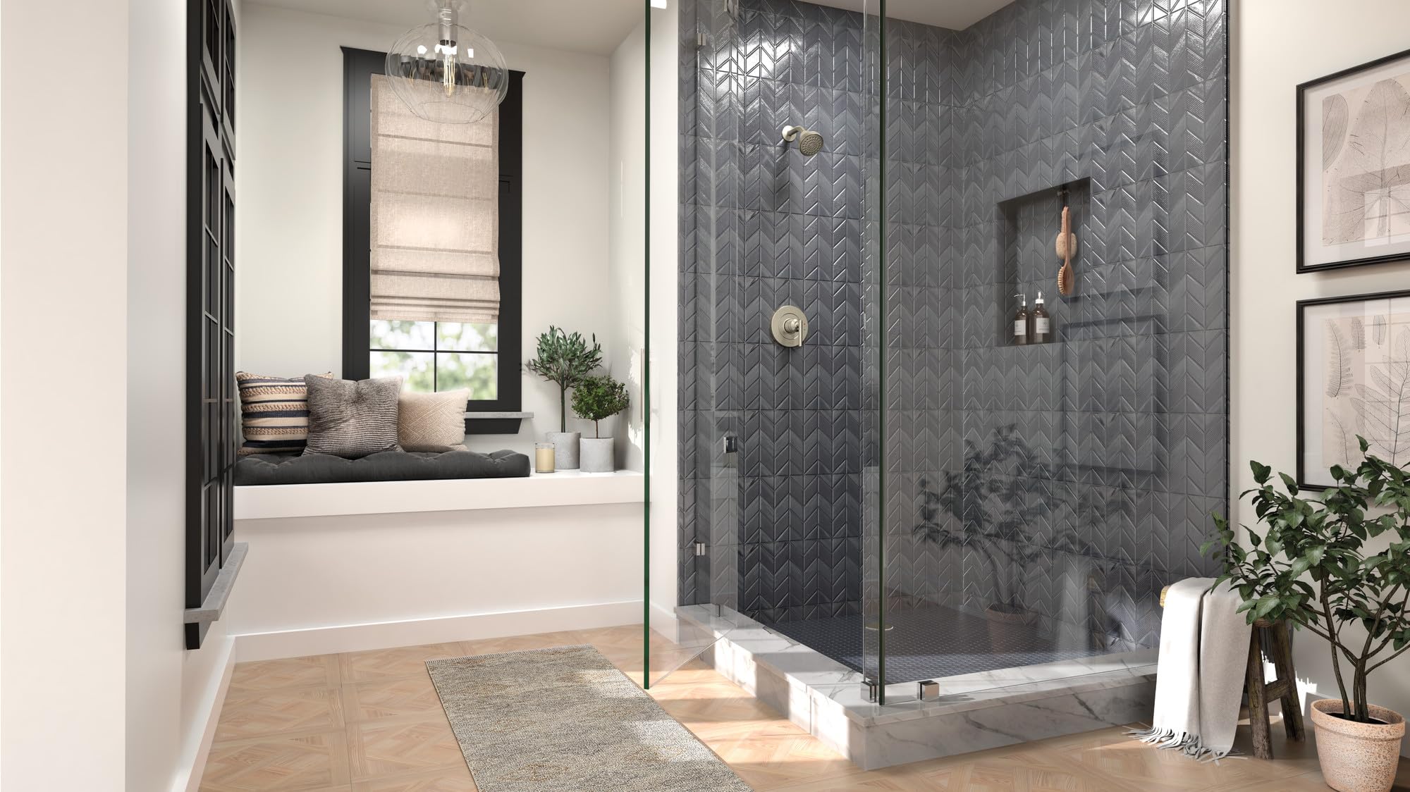 MOEN Gibson UT2902NHBN M-CORE 3-Series 1-Handle Shower Trim Kit in Brushed Nickel (Valve Required)