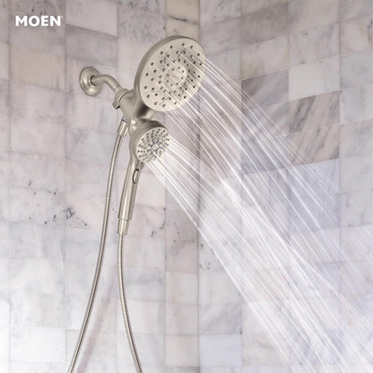Moen 26009SRN Engage Magnetix 2-in-1 Combo Rain Showerhead with Handheld Spray, Magnetic Docking System, Spot Resist Brushed Nickel, 6-Spray Settings, 2.5 GPM