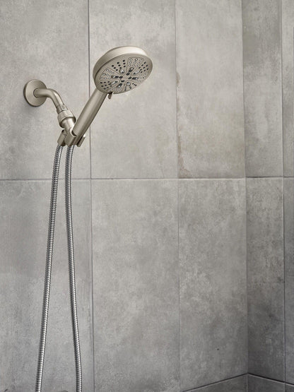 Moen Hydro Energetix High Pressure Shower Head with Handheld Sprayer, 8 Handheld Shower Head Spray Settings, Spot Resist Brushed Nickel Finish, 200H0SRN