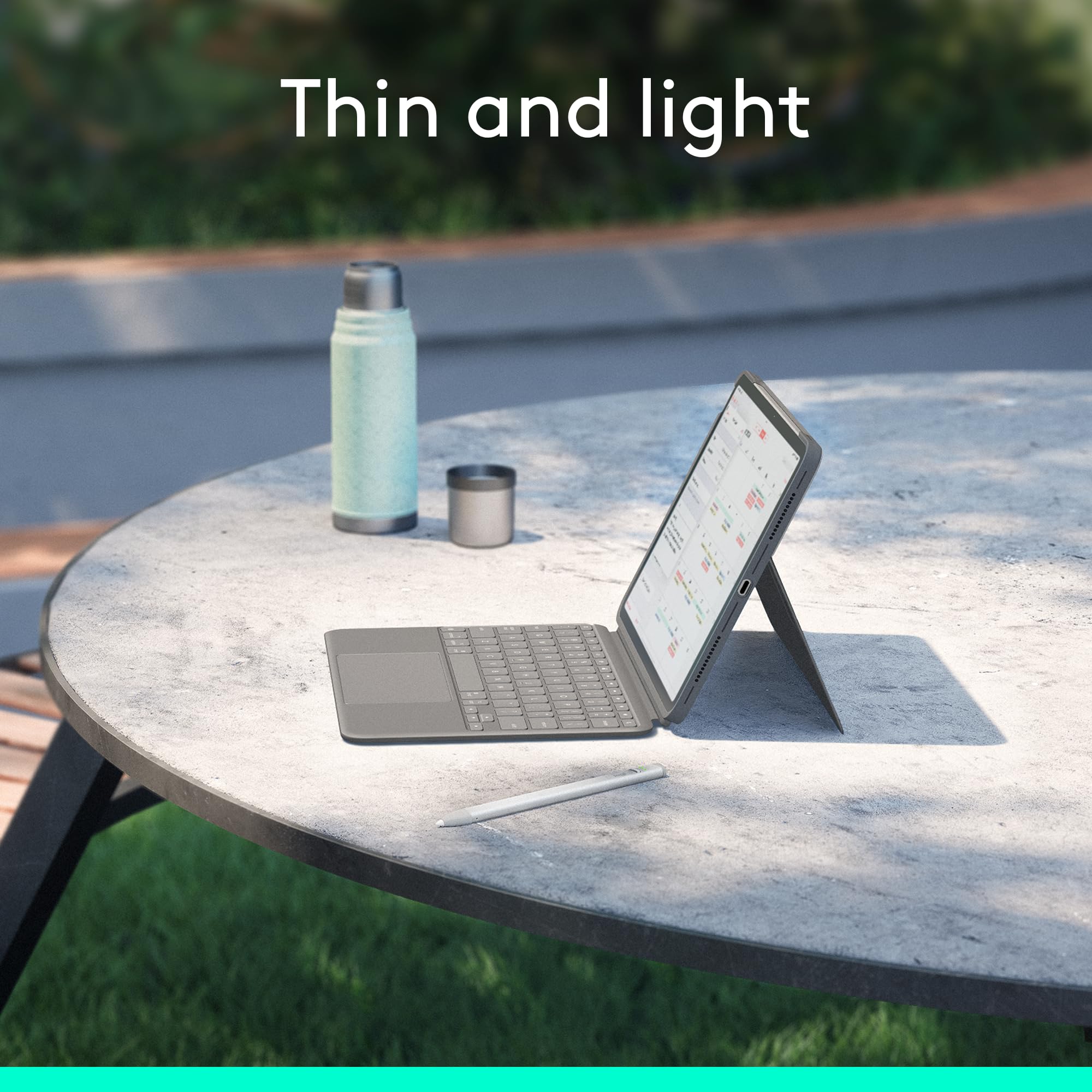 Logitech Combo Touch iPad Air 11-inch (M2, M3 &amp; M4), iPad Air (5th gen),Connectivity Technology -Apple Smart Connector, Keyboard Case - Detachable Backlit Keyboard with Kickstand - Oxford Grey
