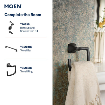 MOEN Voss TV6905BL Widespread Bathroom Sink Faucet, Matte Black (Valve Included)