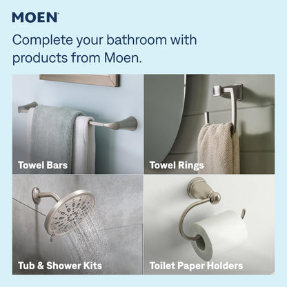 MOEN Ronan 84022SRN Centerset Bathroom Faucet in Nickel (Drain &amp; Valve Included)