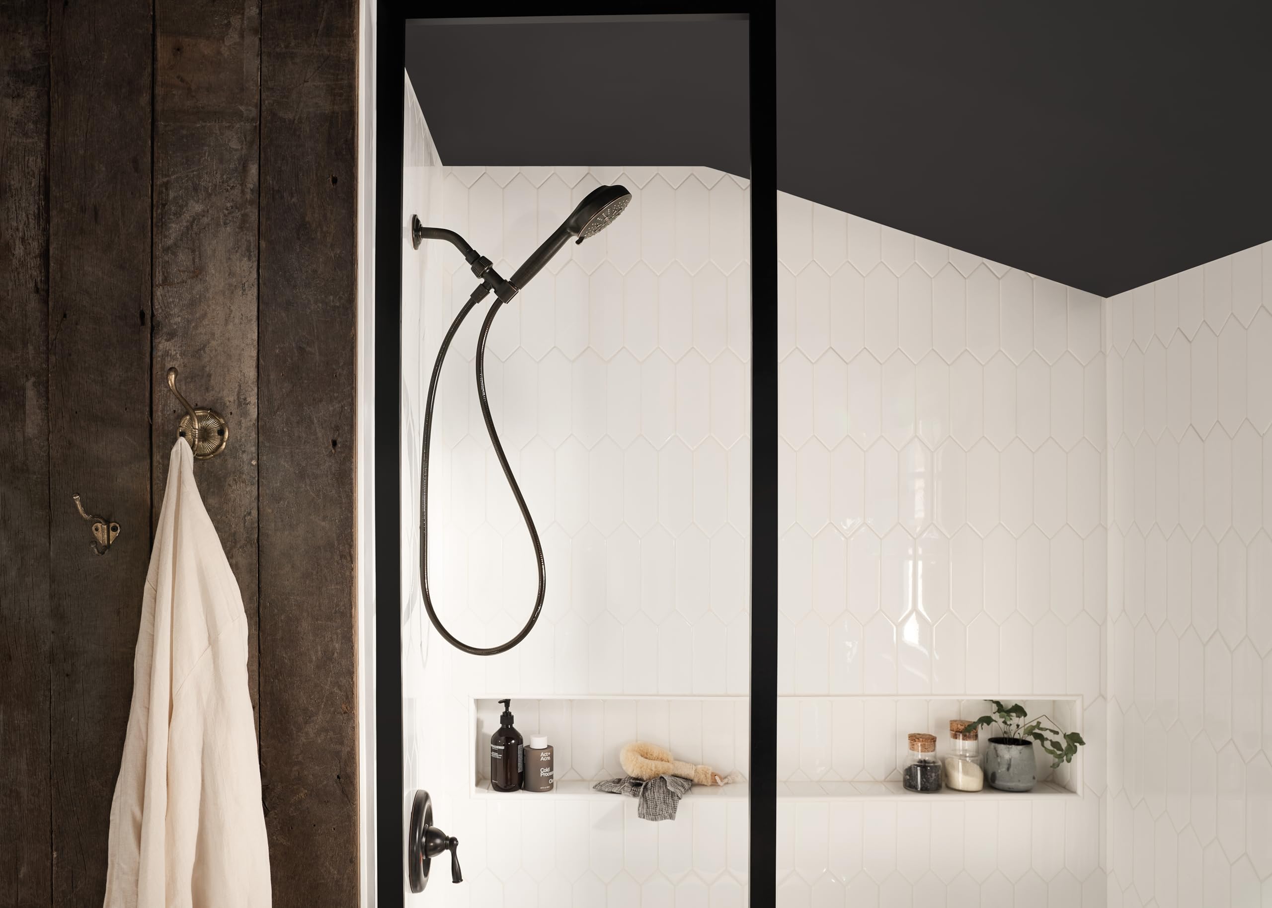 Moen Mediterranean Bronze Hydro Energetix High Pressure Shower Head with Handheld Sprayer Featuring 8 Spray Settings, 200H0BRB