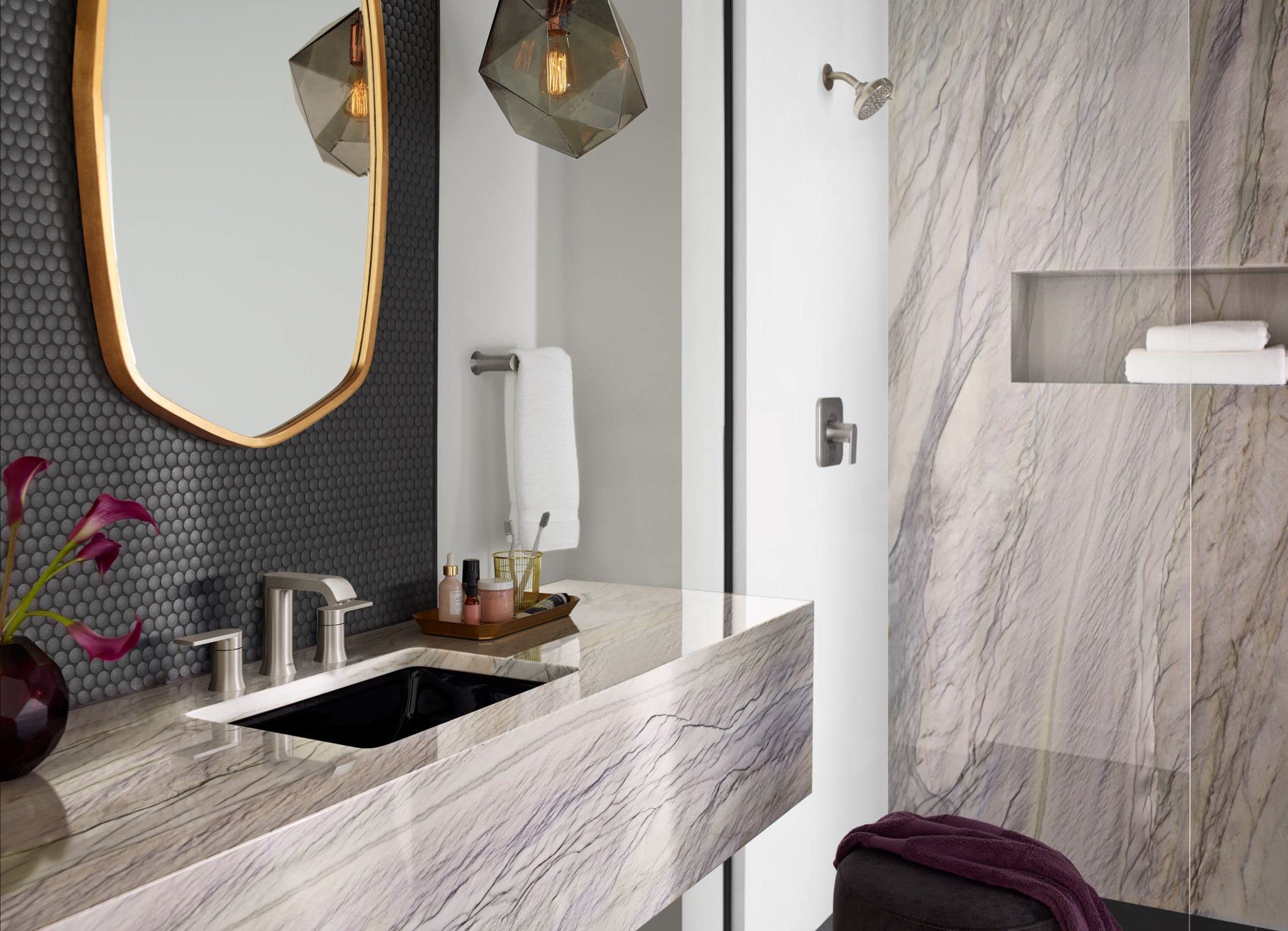 Moen Genta LX Modern Single Kitchen or Bathroom Towel Bar, 6.8-Inch, Brushed Nickel, BH3886BN