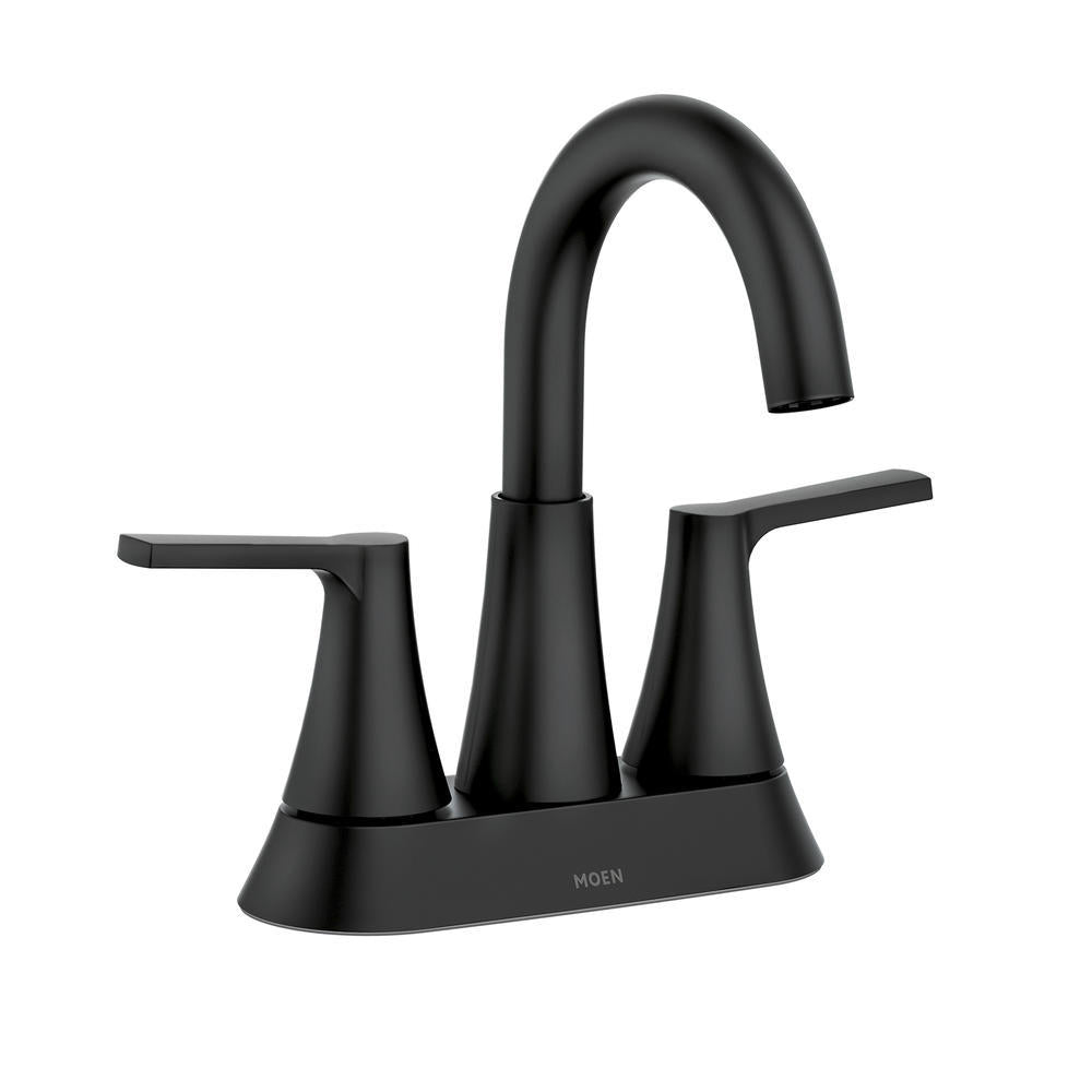 MOEN Mikah 84311BL Two-Handle High Arc  Bathroom Sink Faucet in Matte Black