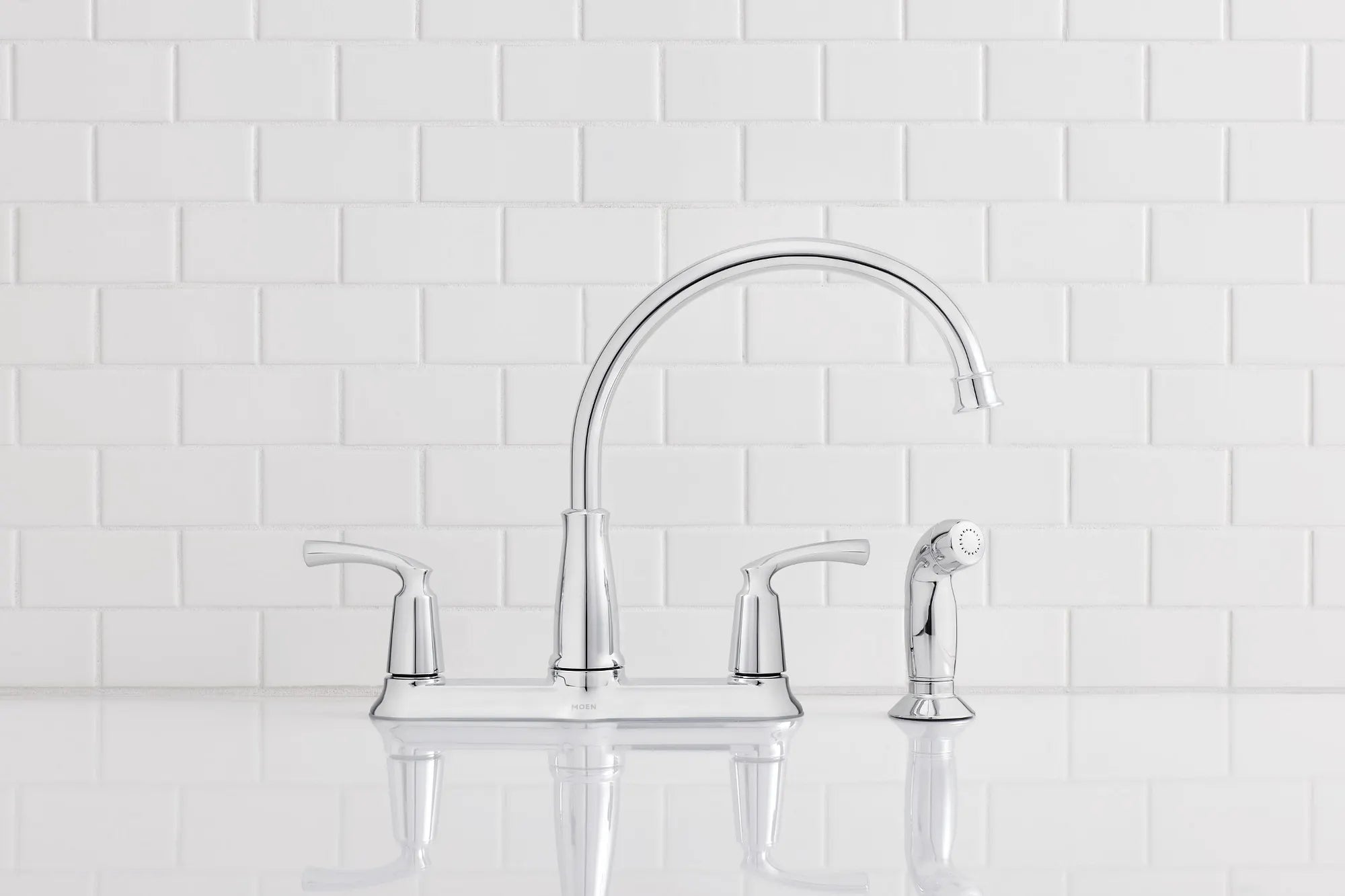 MOEN Bexley 87403 High Arc Kitchen Faucet with Side Spray in Chrome