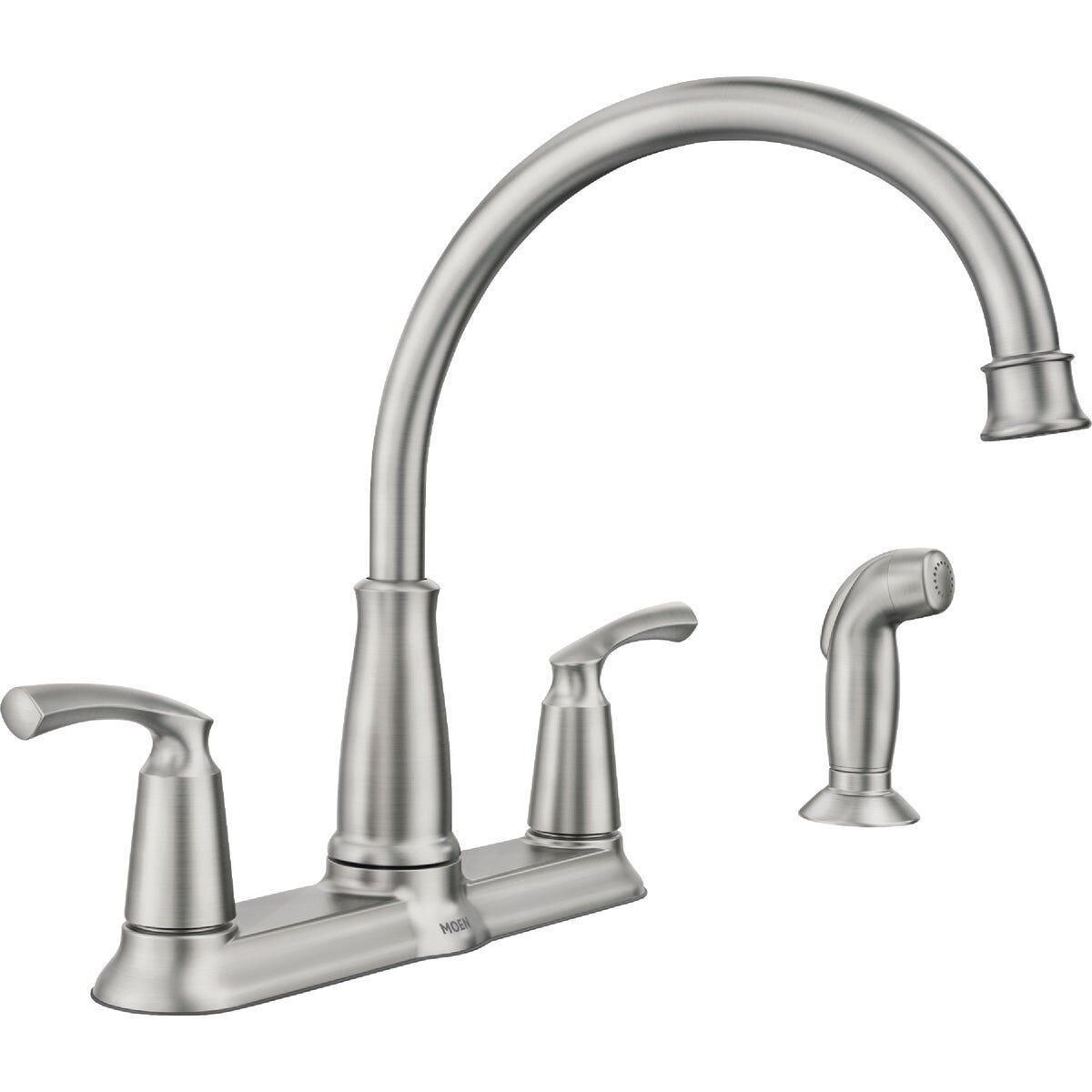 MOEN Bexley 87403SRS Double Handle Kitchen Faucet in Spot Resist Stainless
